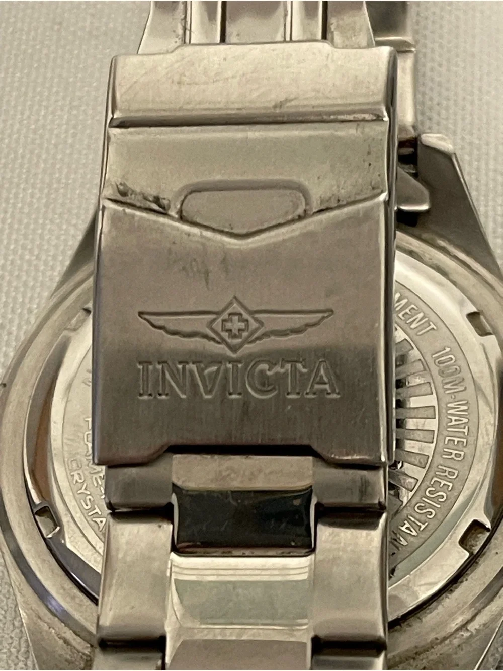 Invicta Stainless Steel Pro Diver Watch , 15184 Blue Face VGC Need Battery